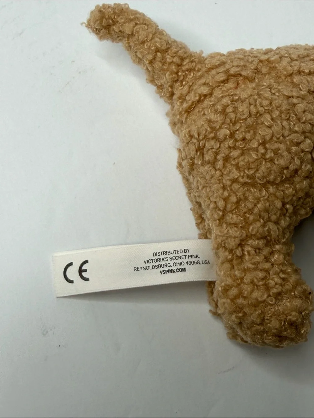 Victoria's Secret PINK Plush Sherpa Mini Dog Tan red scarf - Holiday 2024 - Picture 4 of 9